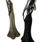 Large Female Figurine Sculptures Set of 2 Black Silver Gold 62cm (Pre-Loved)