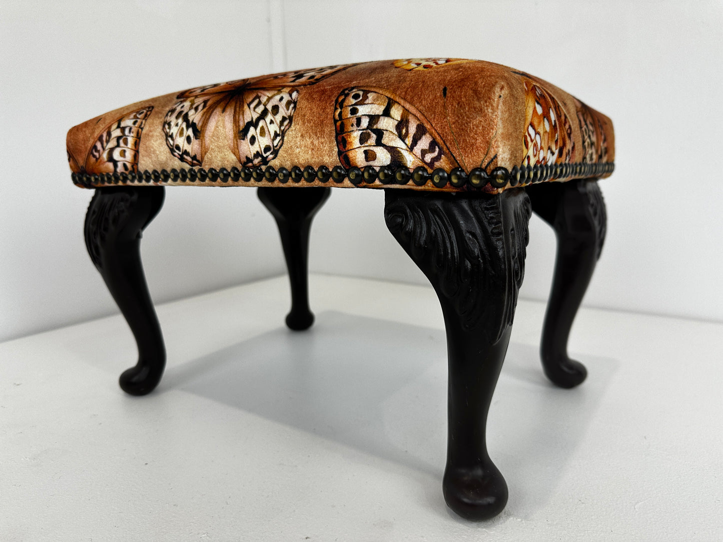 Mid Century style footstool upholstery workshop