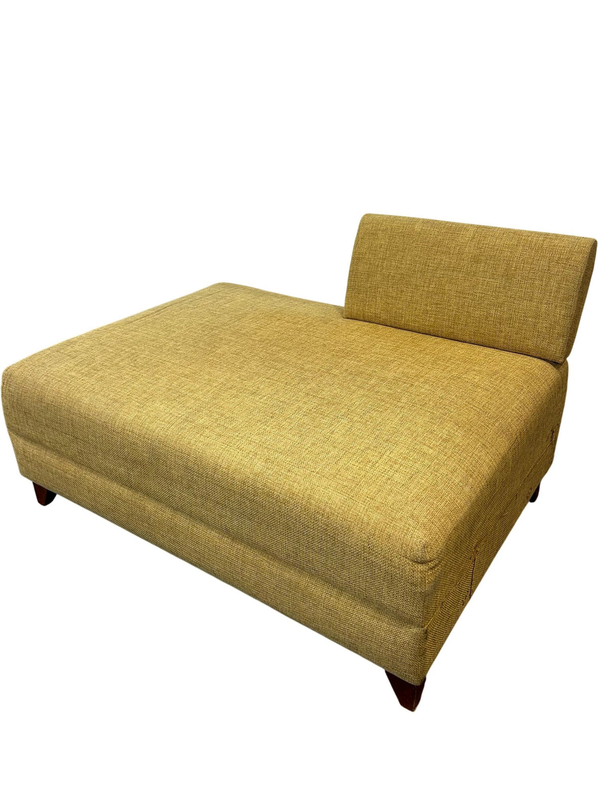 Mid Century Style Mustard Fabric Chaise Lounge Armless Daybed (Pre-Loved)