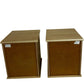 Pair of 2 Light Wood Effect Bedside Tables 2 Drawers Metal Handles (Pre-Loved)