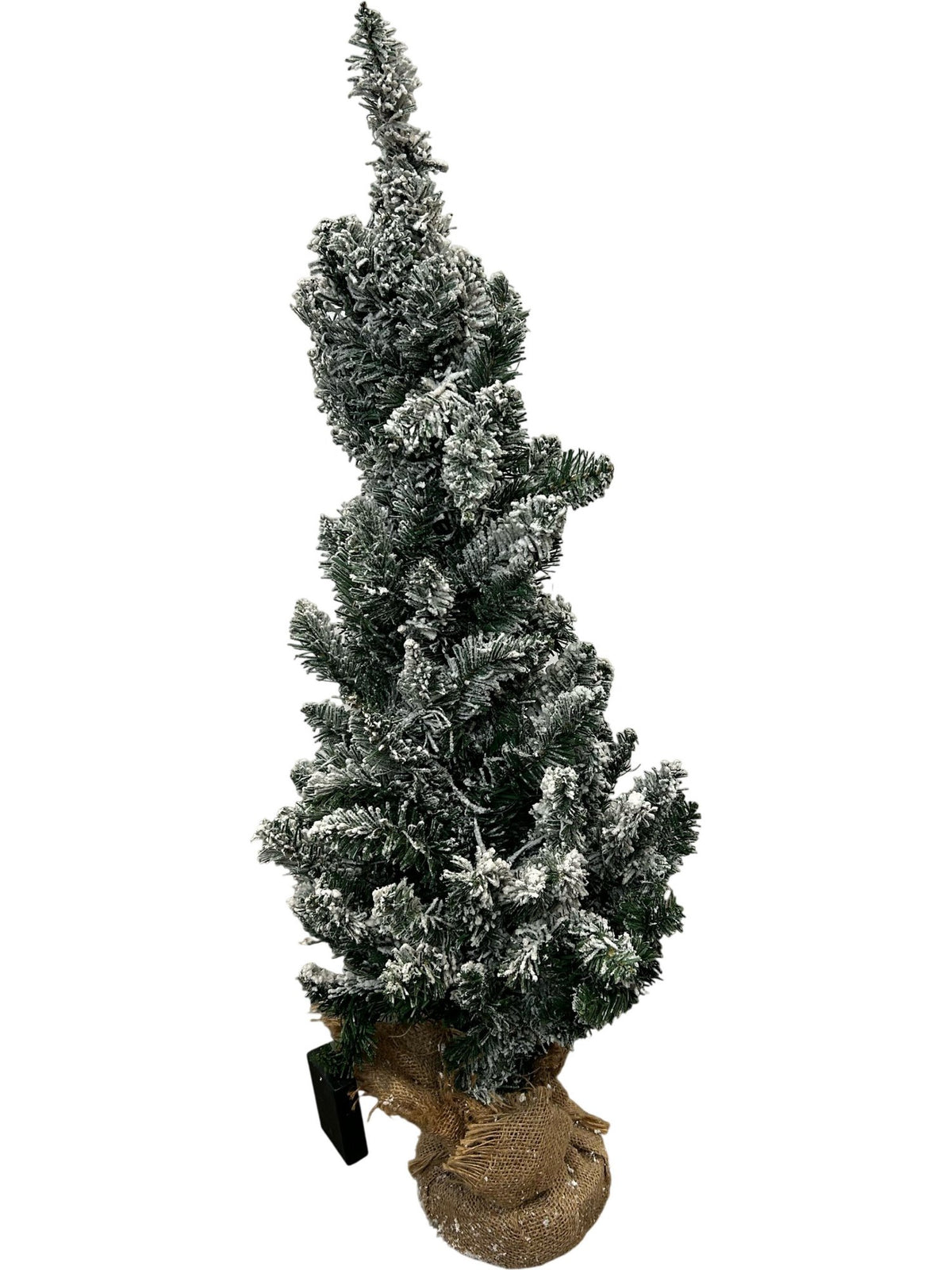 3ft Pre-Lit Snowy Flocked Christmas Tree with Hessian Base (Pre-Loved)