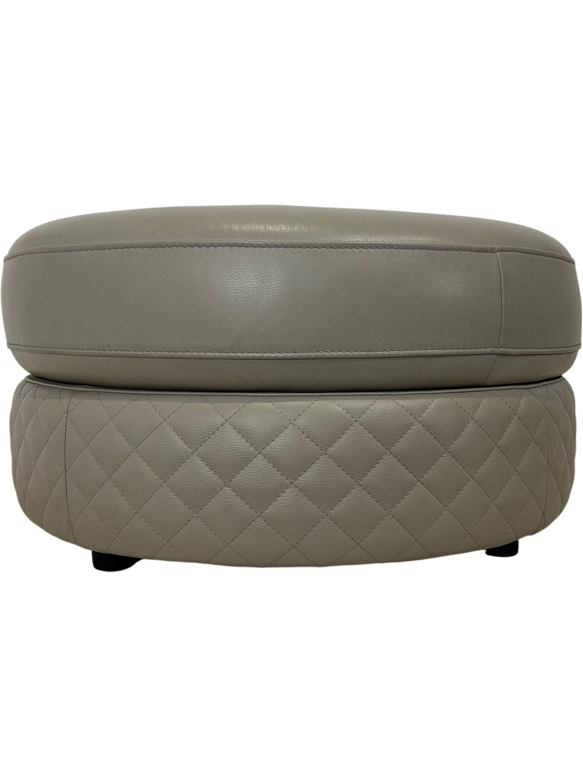 Contemporary Beige Ottoman Faux Leather (Pre-Loved)