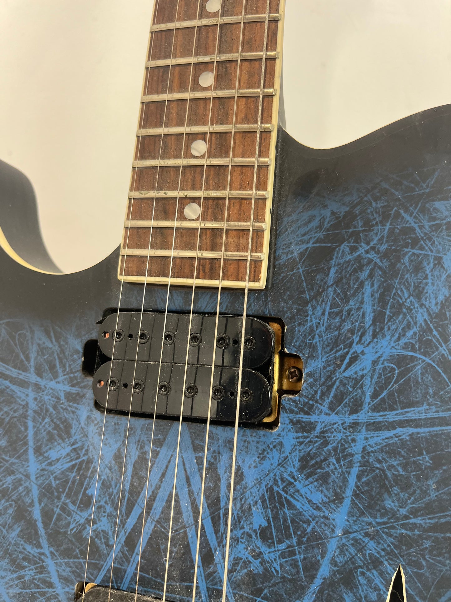 Lindo Dark Defender Matte Blue Left-Handed Electric Guitar (Pre-Loved)