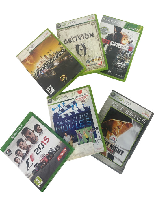 Xbox 360 Video Game Bundle Oblivion Need For Speed Formula 1 Just Cause