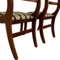 Pair Vintage Style Wooden Dining Chairs Striped Upholstered Seats (Pre-Loved)