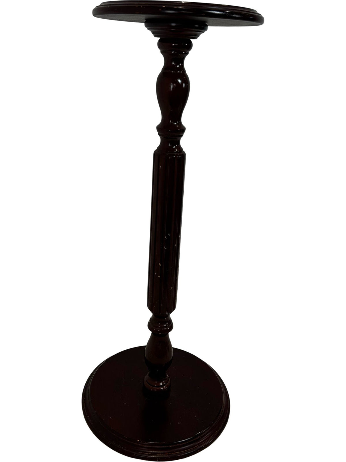 Vintage Style Wooden Pedestal Plant Stand Round Tall Display Table (Pre-Loved)