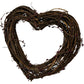 Natural Twig Heart Wreath with Red Berry Detail Rustic Wall Decor (Pre-Loved)