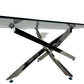 Glass Coffee Table Chrome Cross Legs Modern Living Room Table (Pre-Loved)