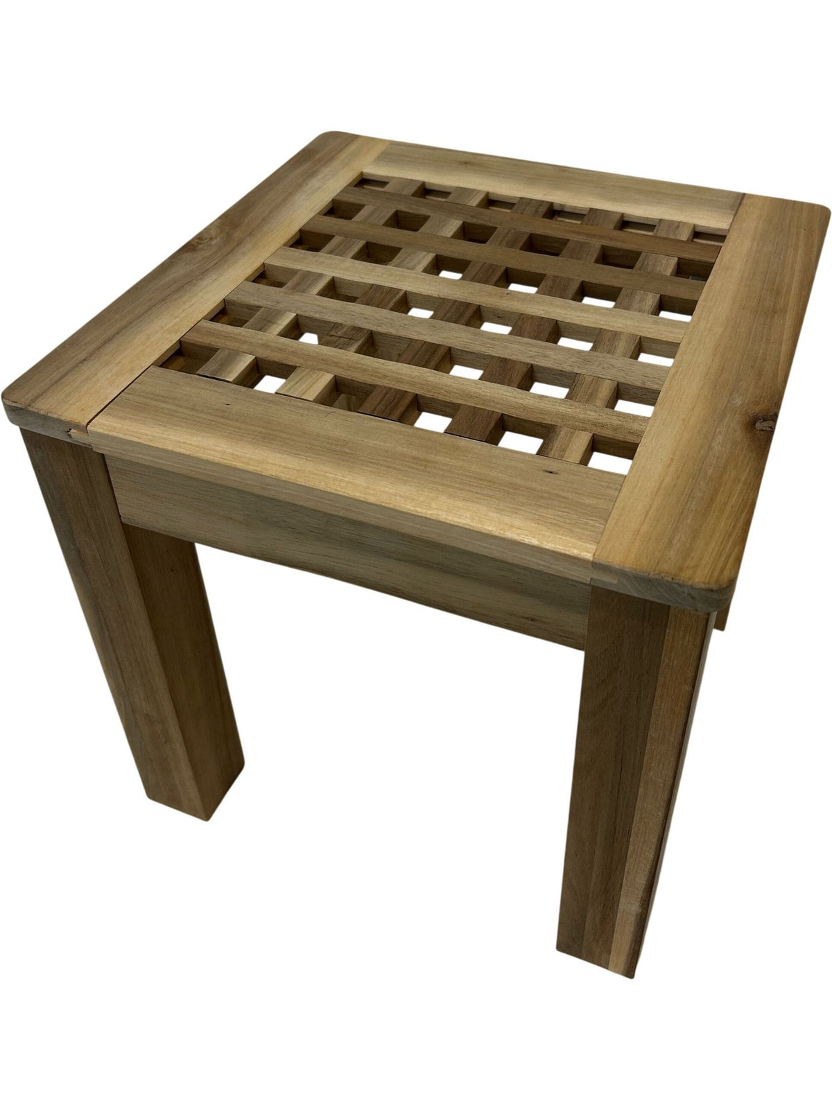 IKEA SKOGHALL Side Table Square Slatted Wood Top 32cm (Pre-Loved)