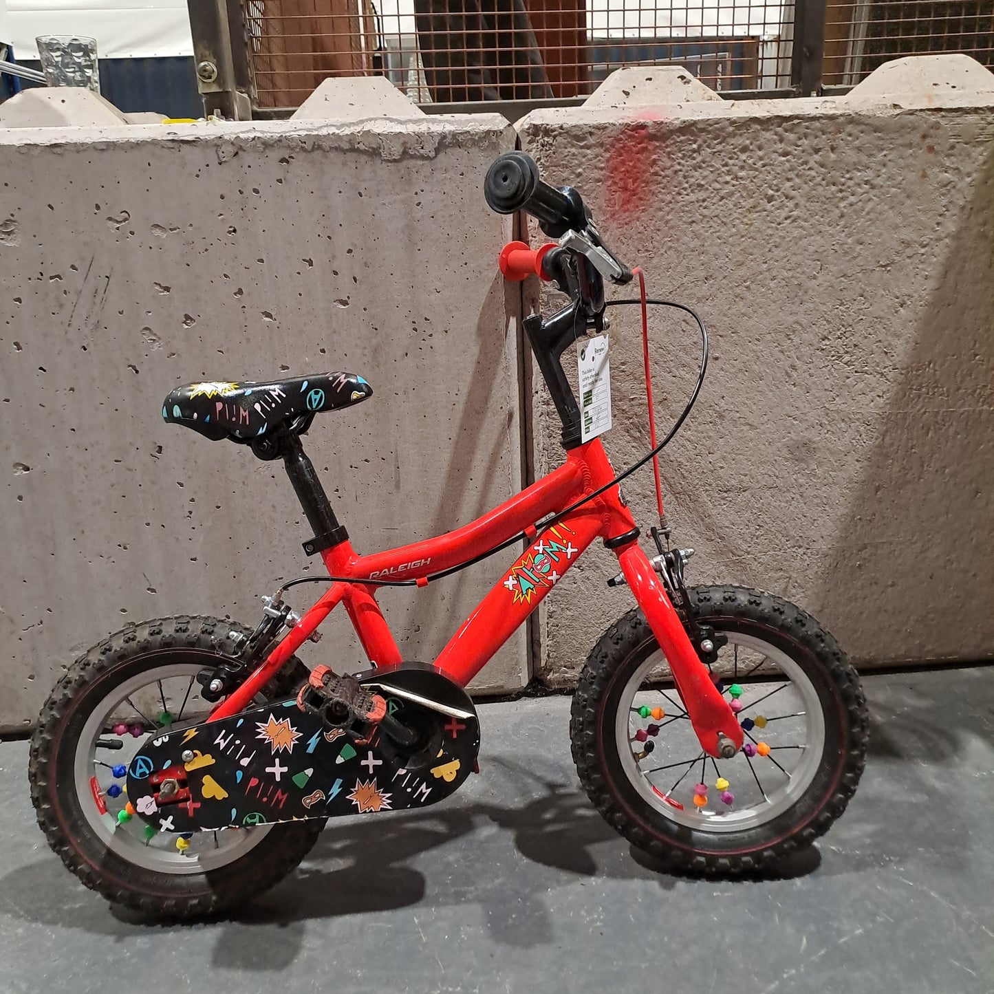 Serviced Children's Raleigh Atom Bike Red and black (12")