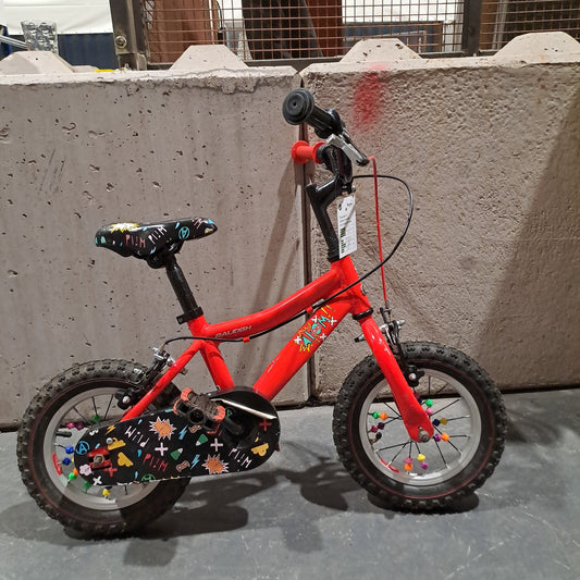 Serviced Children's Raleigh Bike Red and black (12")