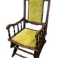 Vintage Wooden Rocking Chair with Green Upholstery (Pre-Loved)