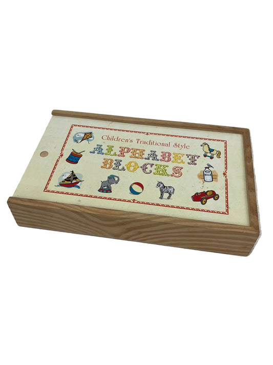 Wooden Colourful Alphabet Blocks Box (Pre-Loved)