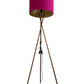 Tripod Floor Lamp Pink Drum Shade Bronze Tone Standing Light 165cm (Pre-Loved)