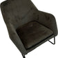 Grey Upholstered Accent Chair with Black Metal Frame (Pre-Loved)