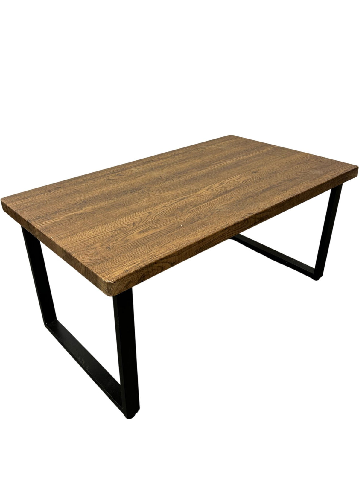 Rectangular Wooden Coffee Table with Black Metal Legs (Pre-Loved)