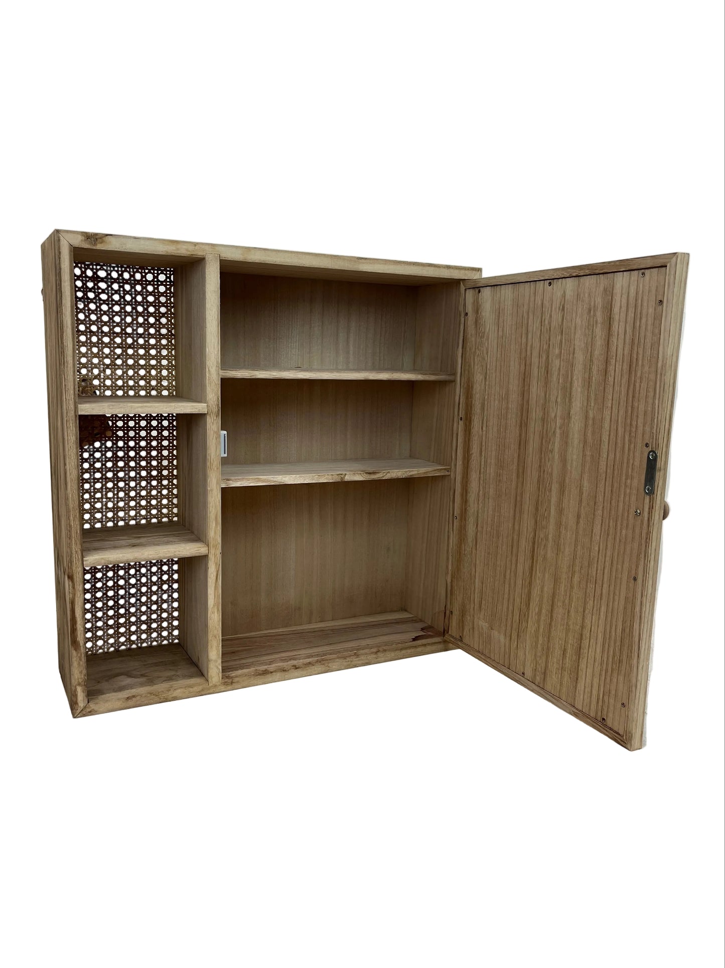 French Cane Wooden Mirror Cabinet (Pre-Loved)