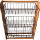 Vintage Wooden Storage Rack with Metal Wire Baskets (Pre-Loved)