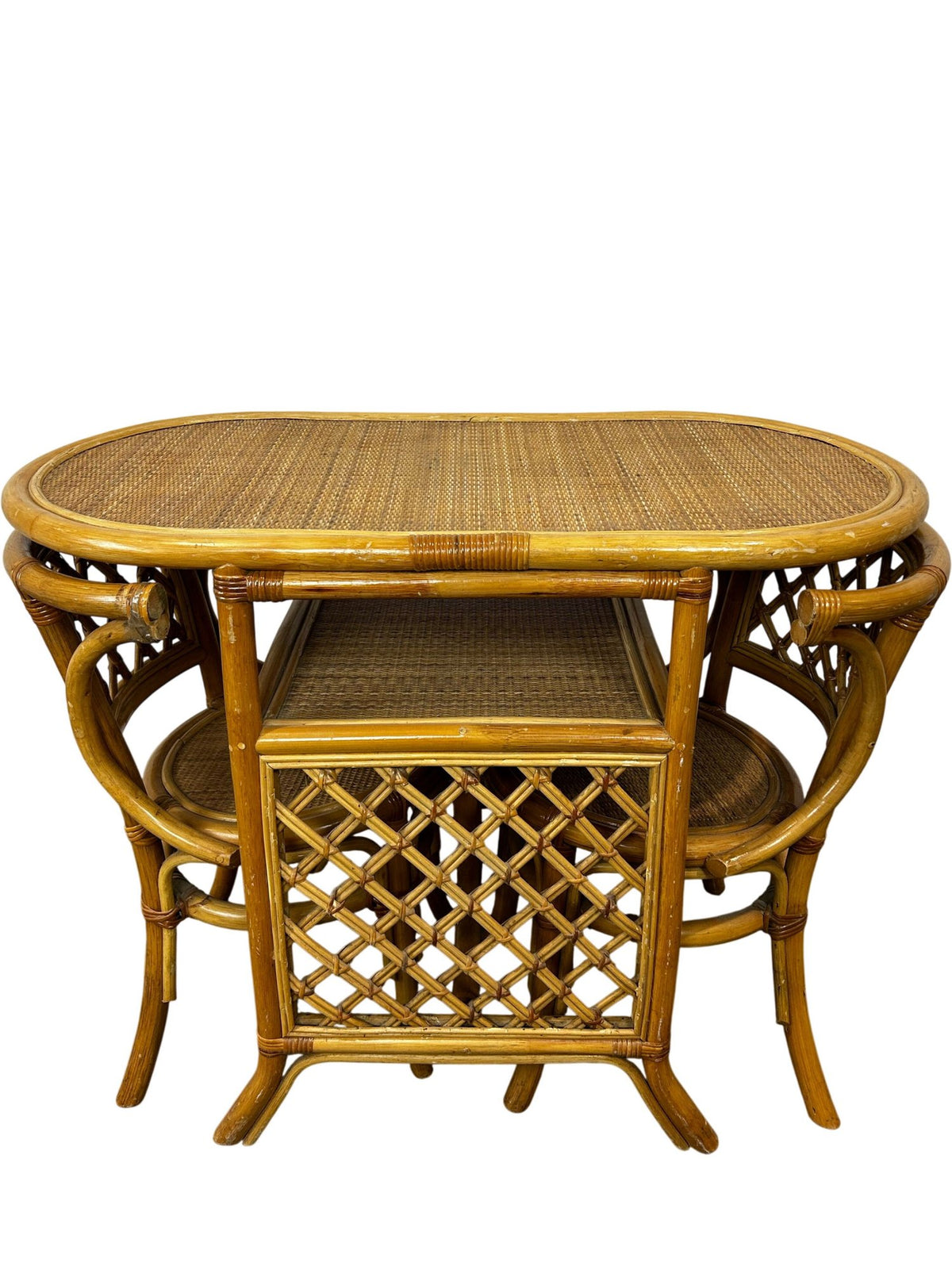 Rattan Bistro Table & Two Chairs Set (Pre-Loved)