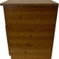 Pine 3 Drawer Bedside Table Cabinet Natural Wood Bedroom Storage (Pre-Loved)