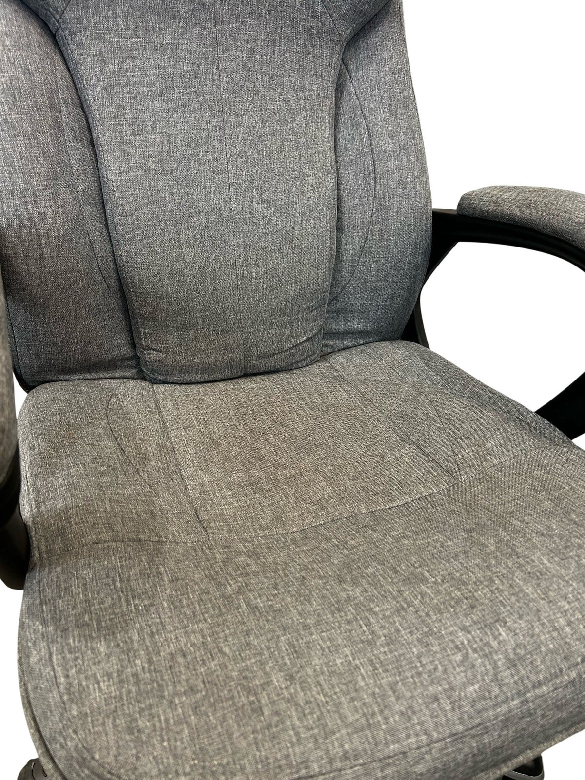 Grey Fabric Executive Office Chair High Back Padded Armrests Swivel (Pre-Loved)