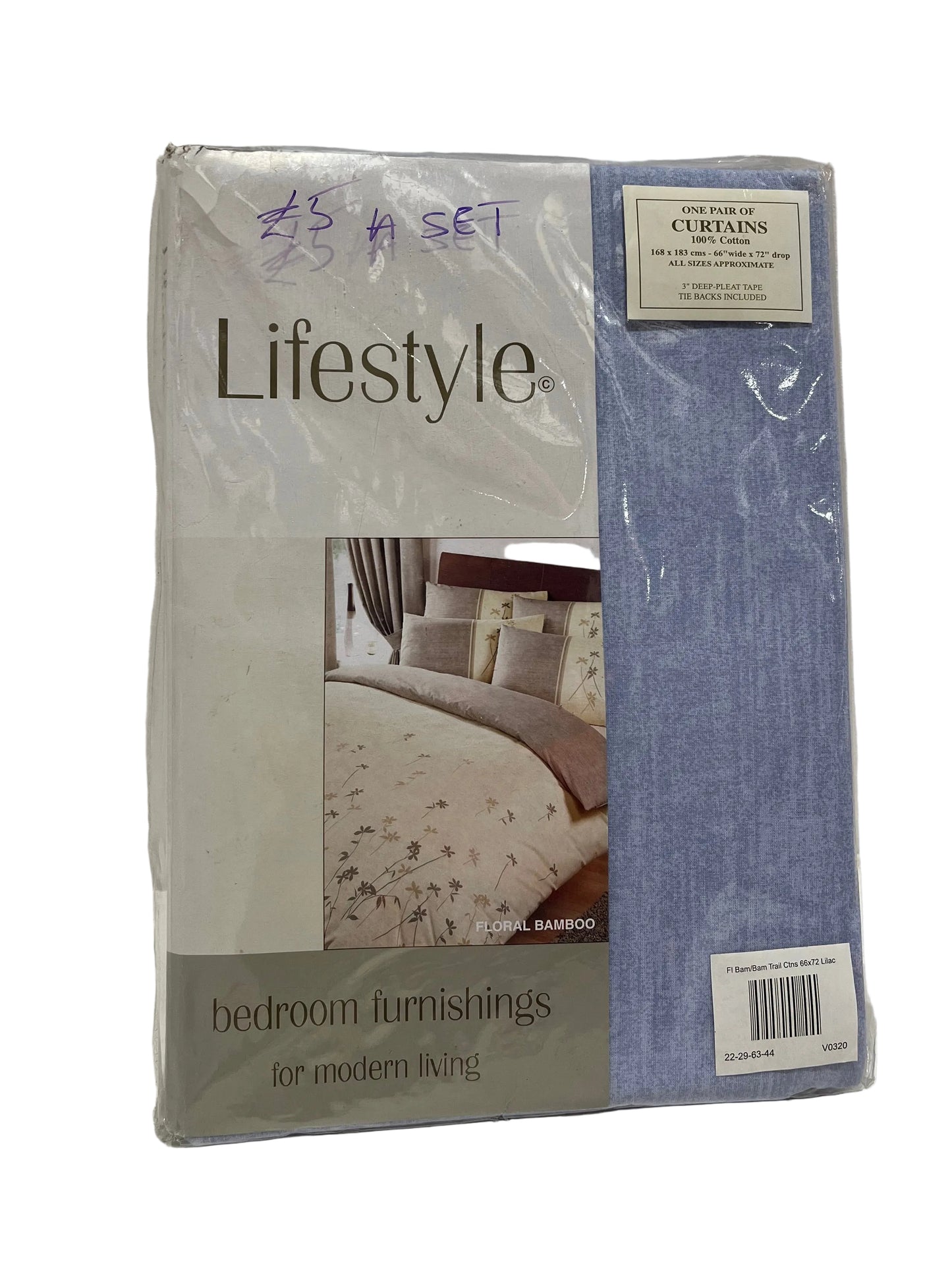 Lifestyle Blue Lilac Bedroom Furnishings Curtains (New)