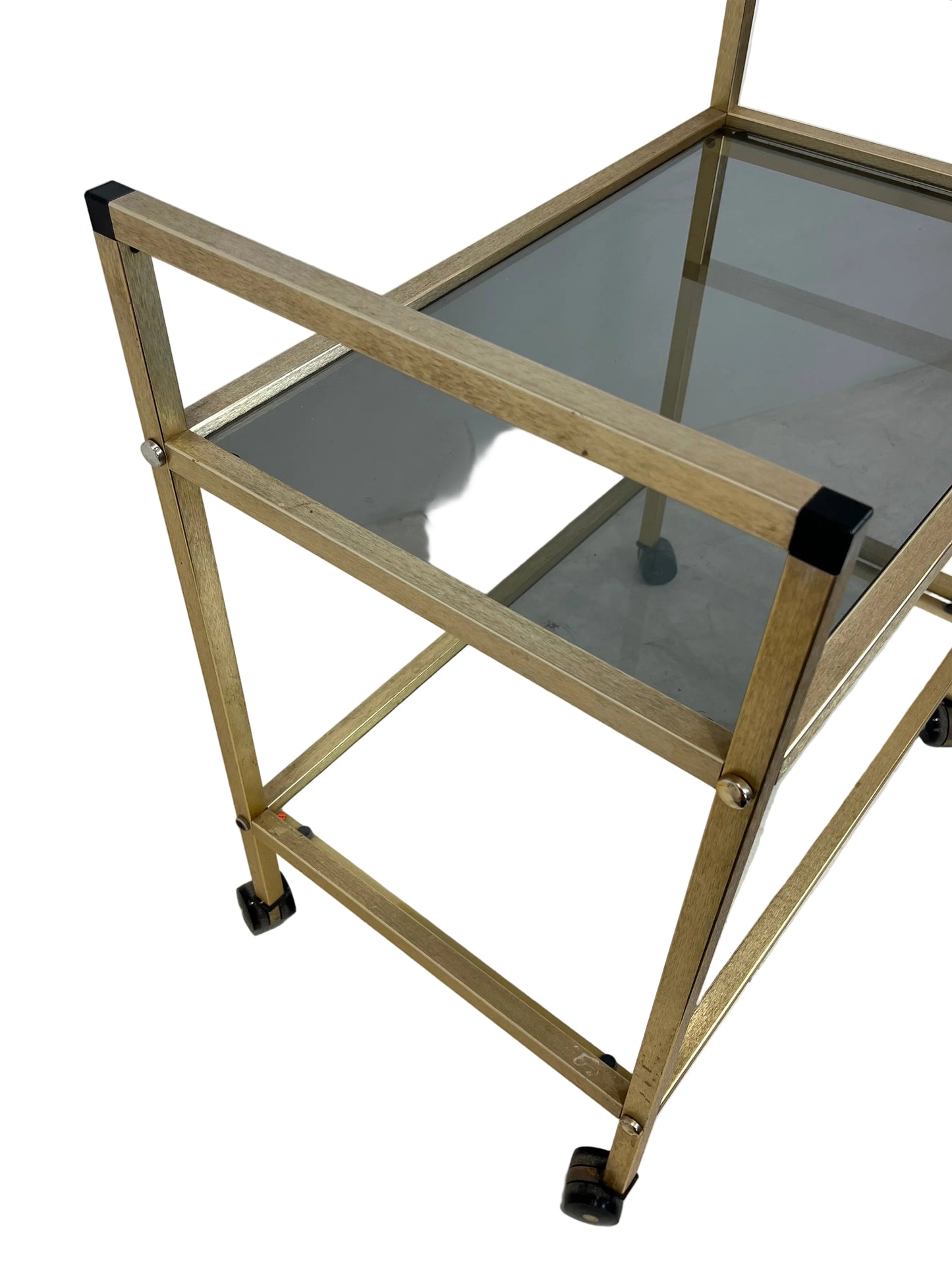 Vintage Mid-Century Modern Style Gold Brass Bar Cart (Pre-Loved)