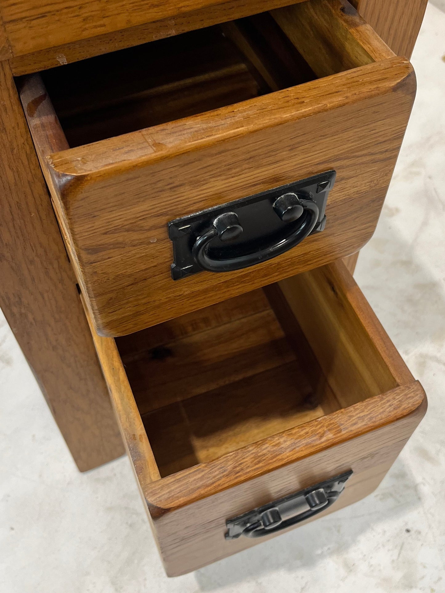 Rustic Solid Wood Slim Bedside 2 Drawer Tables (Pre-Loved)