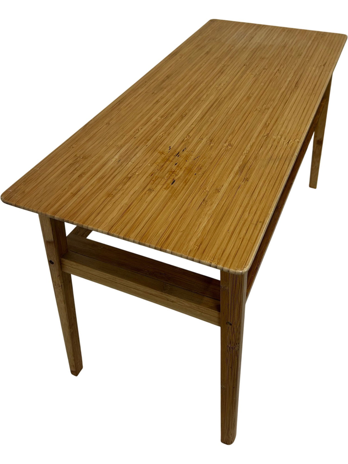Wooden Coffee Table Rectangular Slatted Shelf Minimalist Design (Pre-Loved)