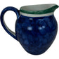 Blue Green Ceramic Pitcher Jug Floral Leaf Pattern Pottery Vase (Pre-Loved)