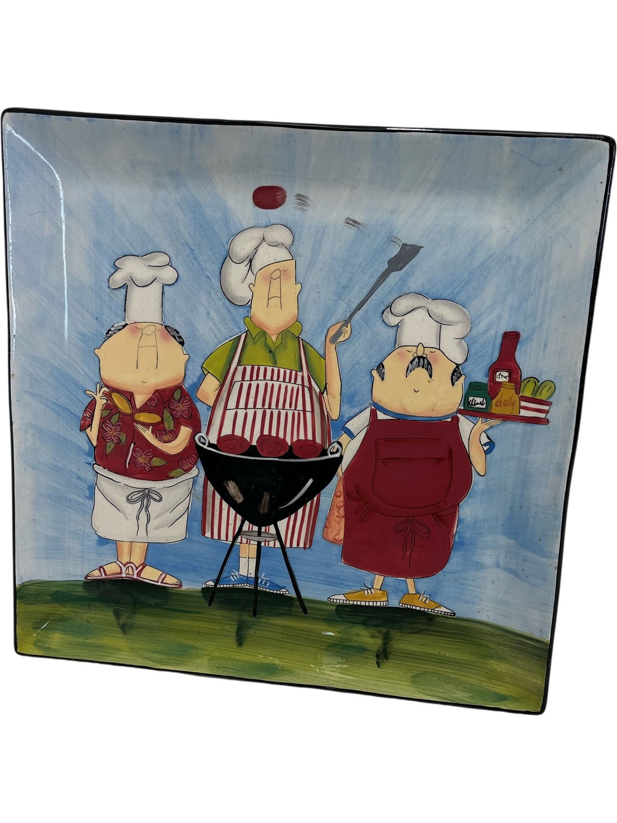 Certified International Ceramic Collector Plate BBQ Chef Design (Pre-Loved)