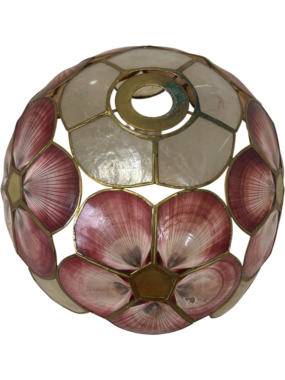 Vintage Seashell Floral Lampshade Stained Glass Style (Pre-Loved)