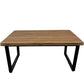 Rectangular Coffee Table Brown Wooden Top Black Metal Frame (Pre-Loved)