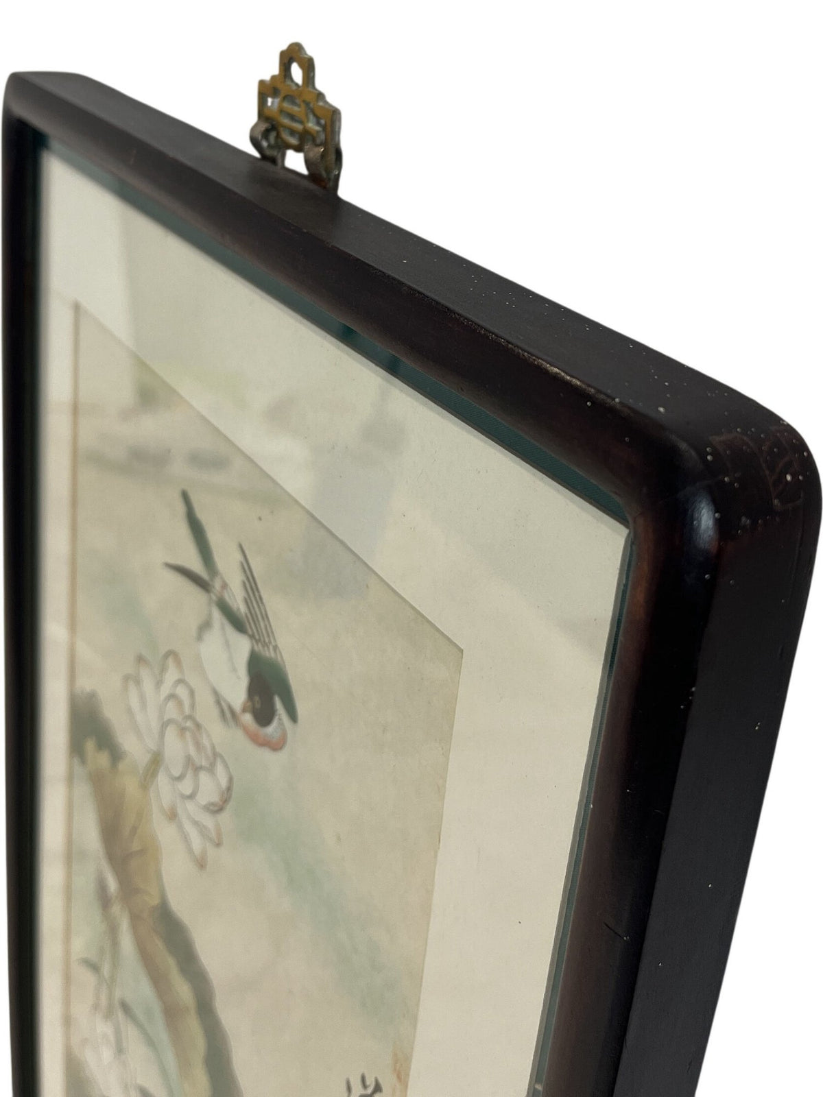 Oriental Painting Framed Scroll Art Birds Floral Design (Pre-Loved)