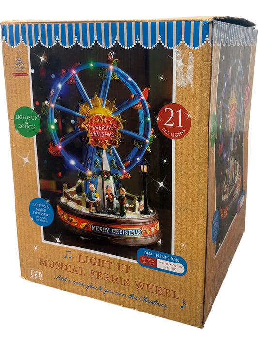 Musical Ferris Wheel Ornament LED Lights Christmas Decoration PAT Tested