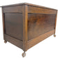Antique Wooden Storage Chest on Casters with Hinged Lid (Pre-Loved)