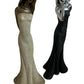 Large Female Figurine Sculptures Set of 2 Black Silver Gold 62cm (Pre-Loved)