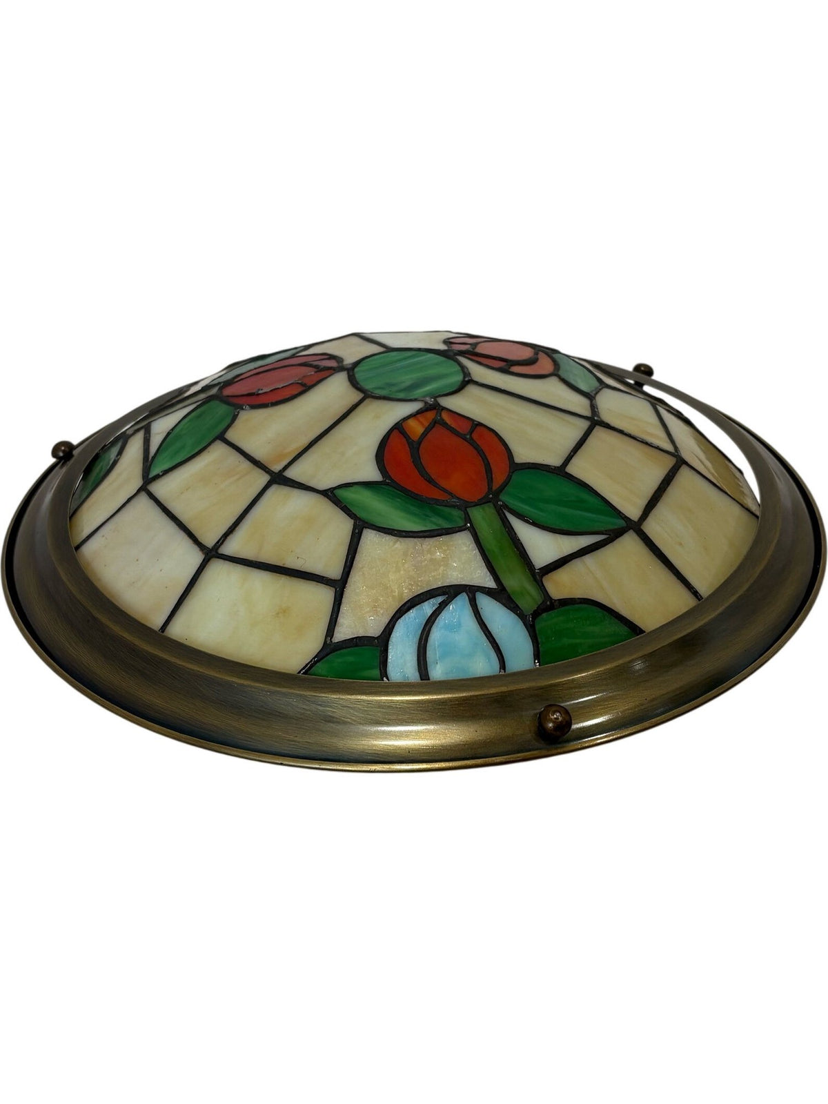 Art Nouveau Stained Glass Lamp Shade Floral Pattern (Pre-Loved)
