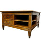 Wooden Square Coffee Table with Drawers & Open Storage (Pre-Loved)
