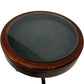Wooden Round Accent Table with Glass Top (Pre-Loved)
