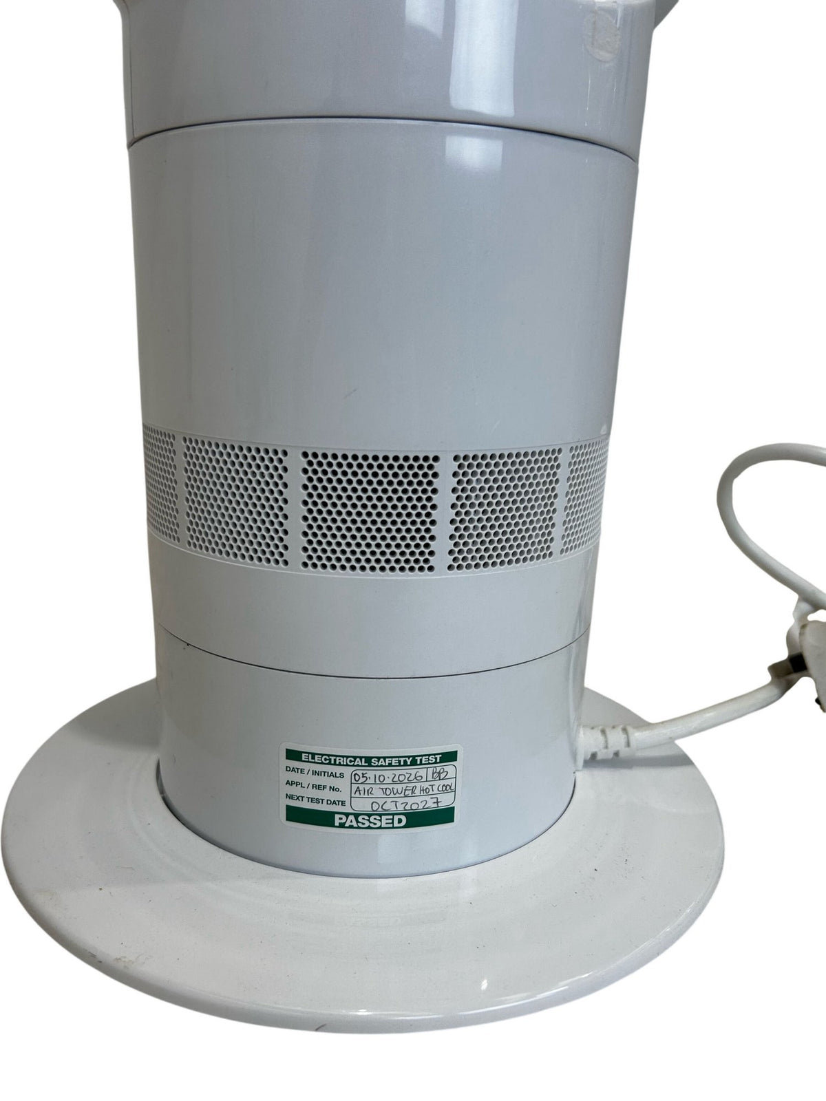 Bladeless Hot & Cool Fan Heater White Silver Oscillating 66cm (Pre-Loved)