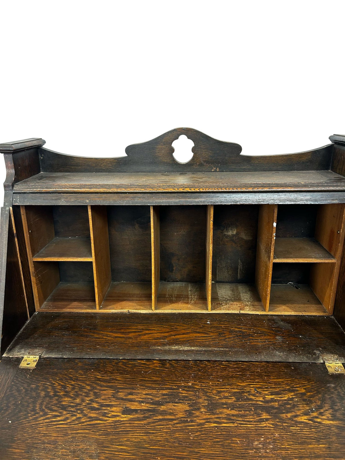 Traditional Wooden Drop-Front Writing Bureau with Drawer & Shelves (Pre-Loved)