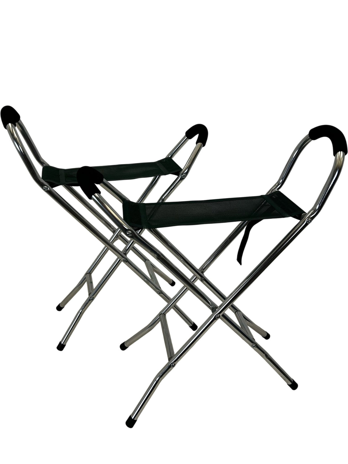 Pair of Folding Walking Stick Seat Stools (Pre-Loved)