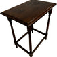 Traditional Dark Wood Side Table Turned Legs Stretcher Square (Pre-Loved)