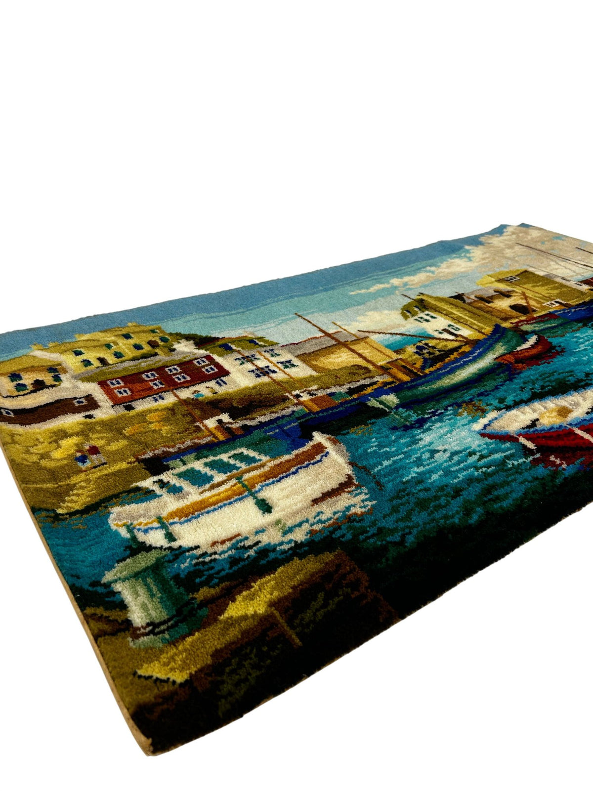 Vintage Carpets of Worth Axminster Harbour Picture Rug Wall Hanging (Pre-Loved)