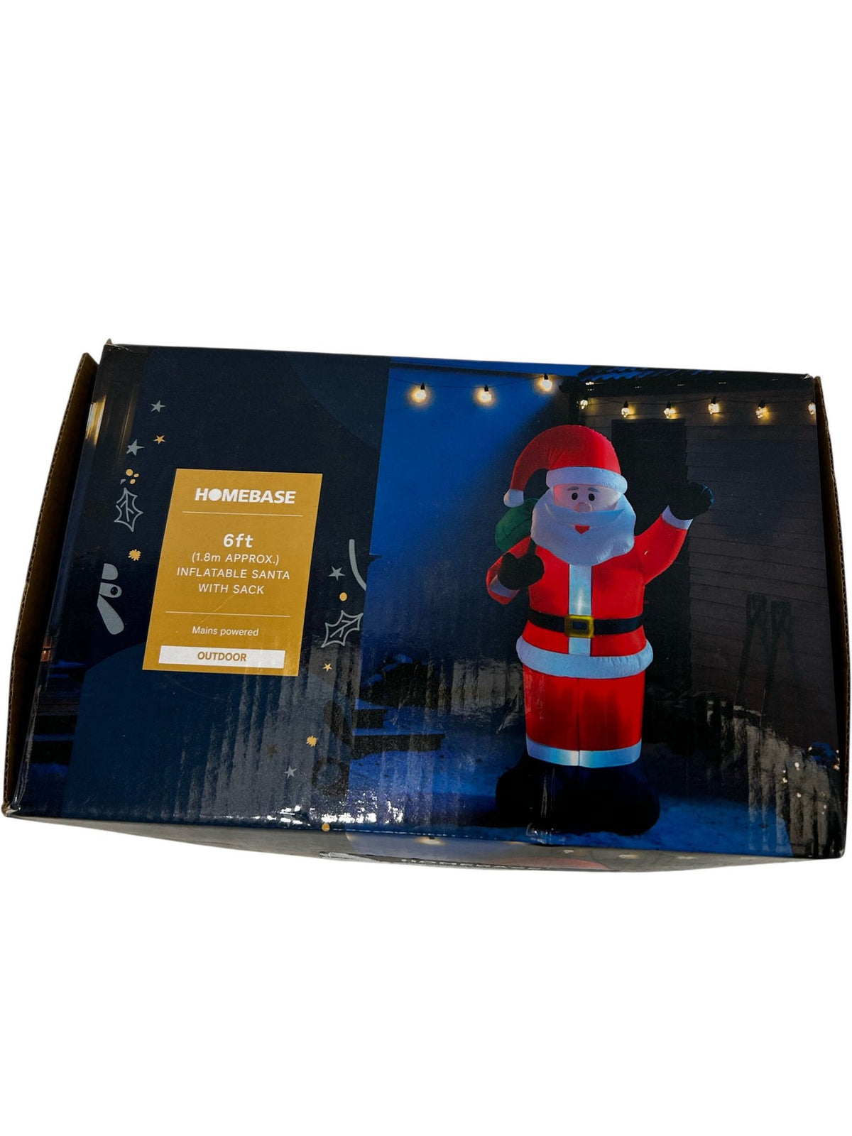 Homebase 6ft Inflatable Santa with Sack Outdoor Christmas Decoration (Pre-Loved)