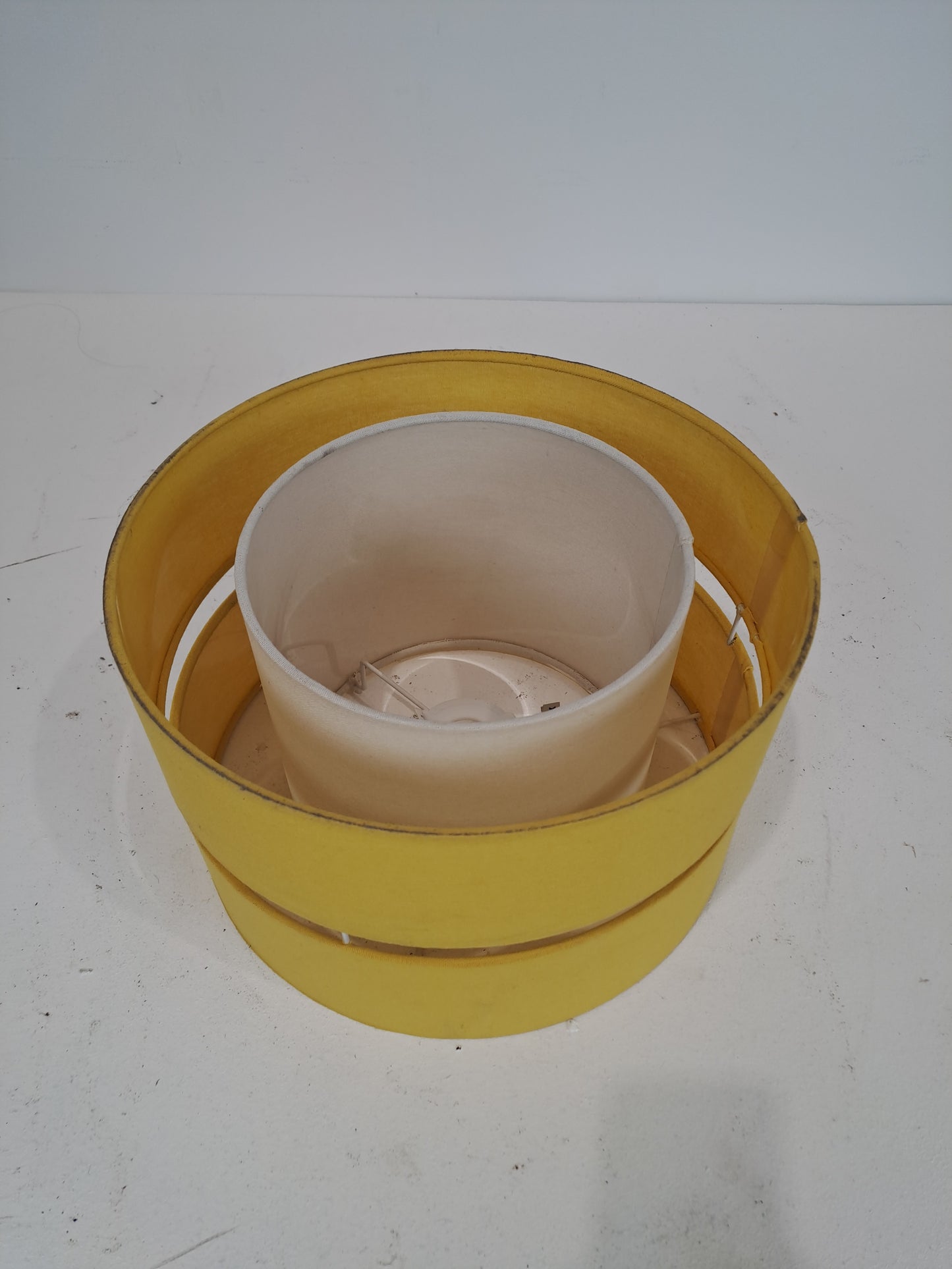 Double Banded Yellow Lamp Shade (Pre-loved)