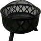 Round Steel Fire Pit with Spark Screen Outdoor Garden Brazier (Pre-Loved)