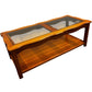 Traditional Glass Top Coffee Table with Lower Shelf (Pre-Loved)