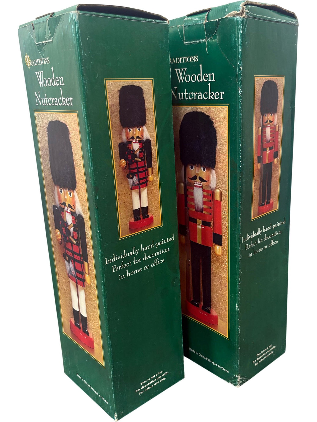 Traditions Wooden Nutcracker Soldier Set Hand-Painted Christmas Decor